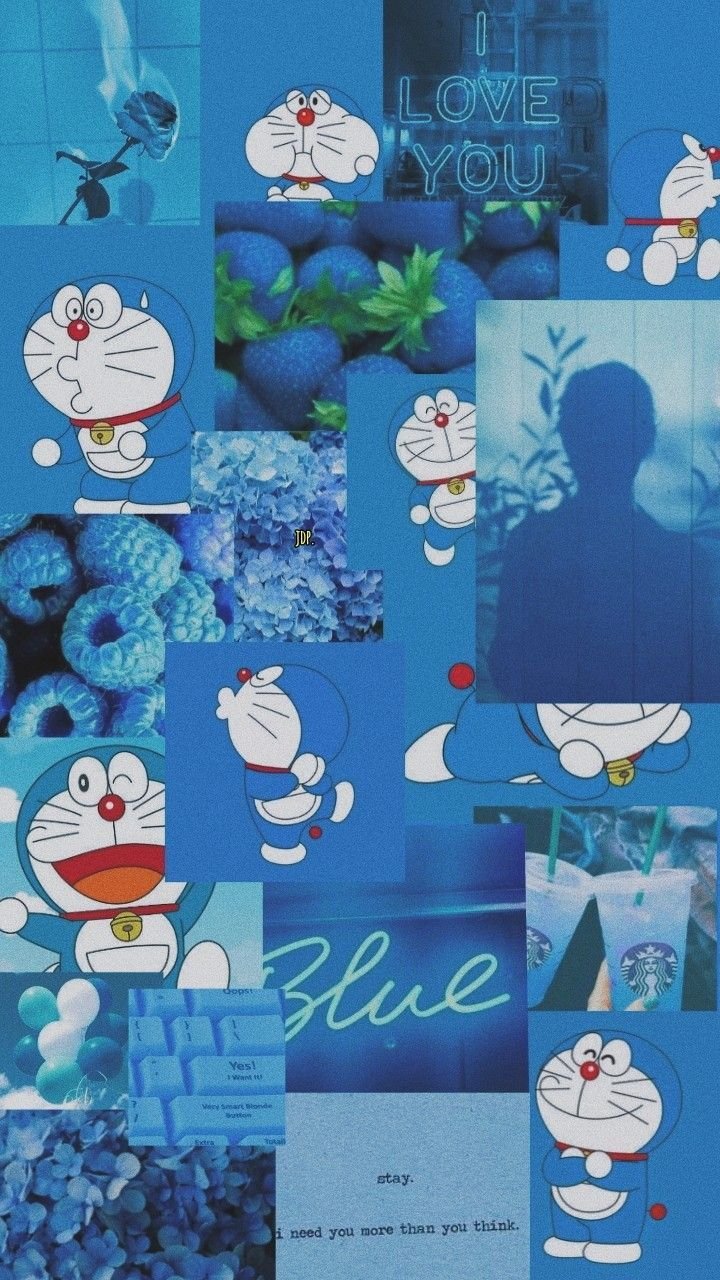 Aesthetic Blue Doraemon