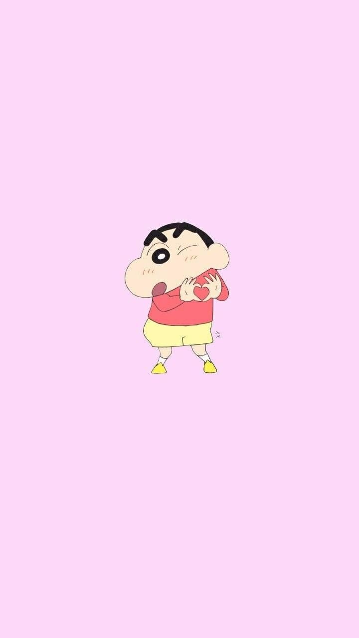 Funny Shinchan - Pink Background