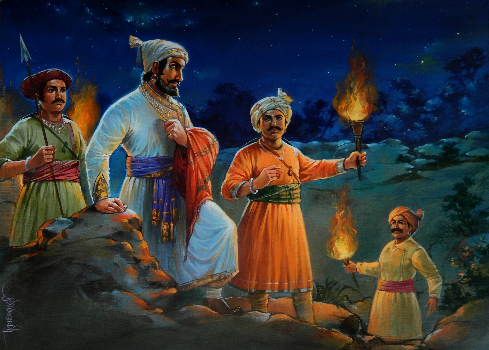 Shivaji Maharaj Jayanti - Night Theme - Painting