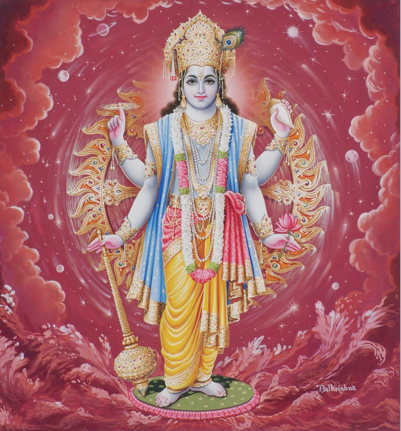 Vishnu Bhagwan - Sudarshana Chakra Background