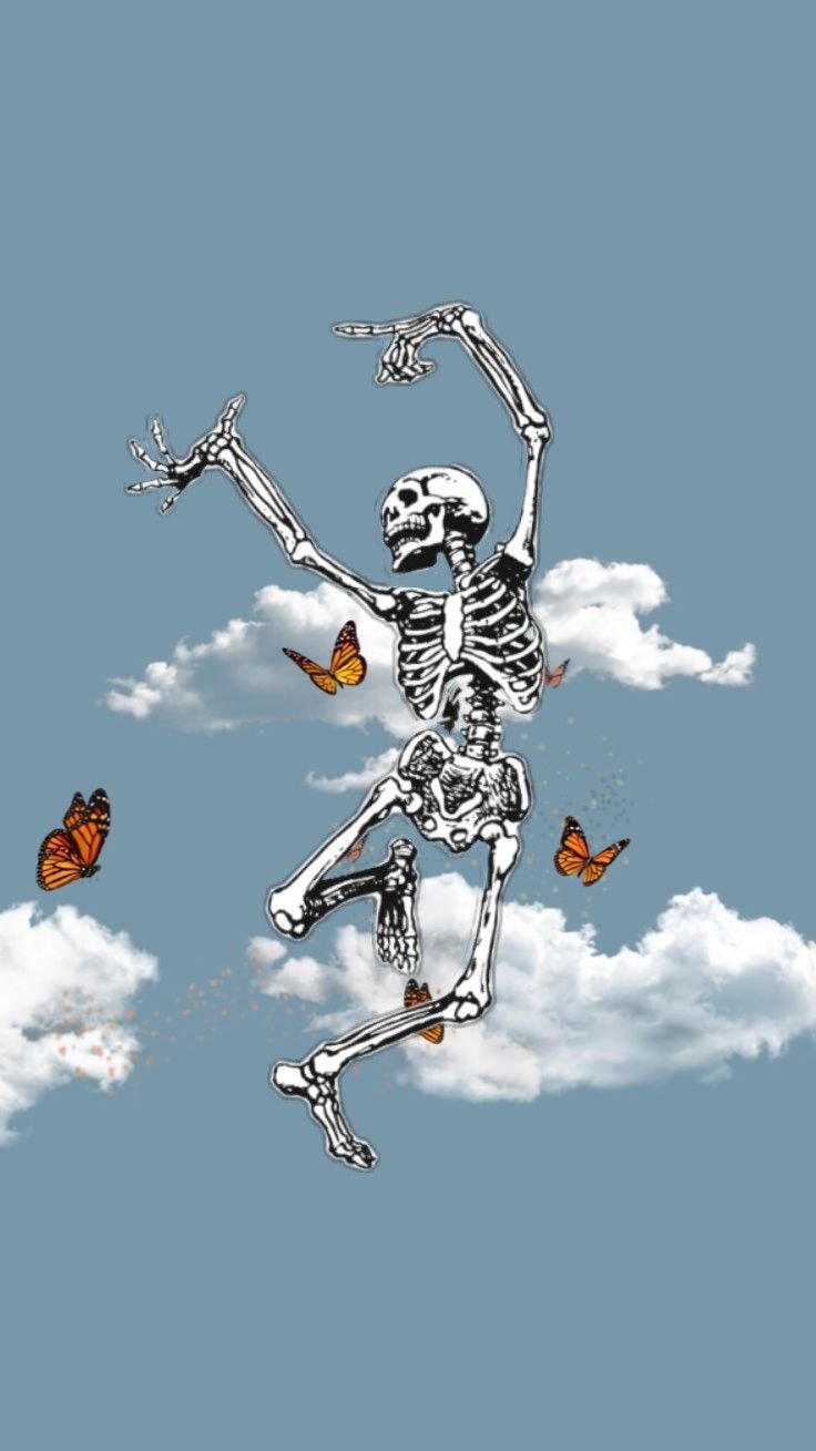 Butterflies and skeleton
