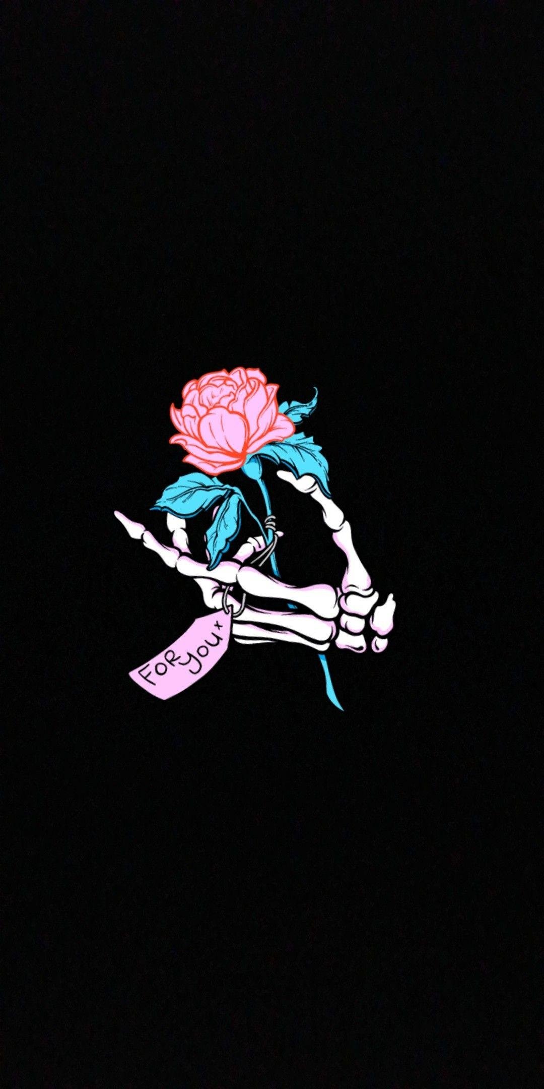 Skeleton Holding Flower