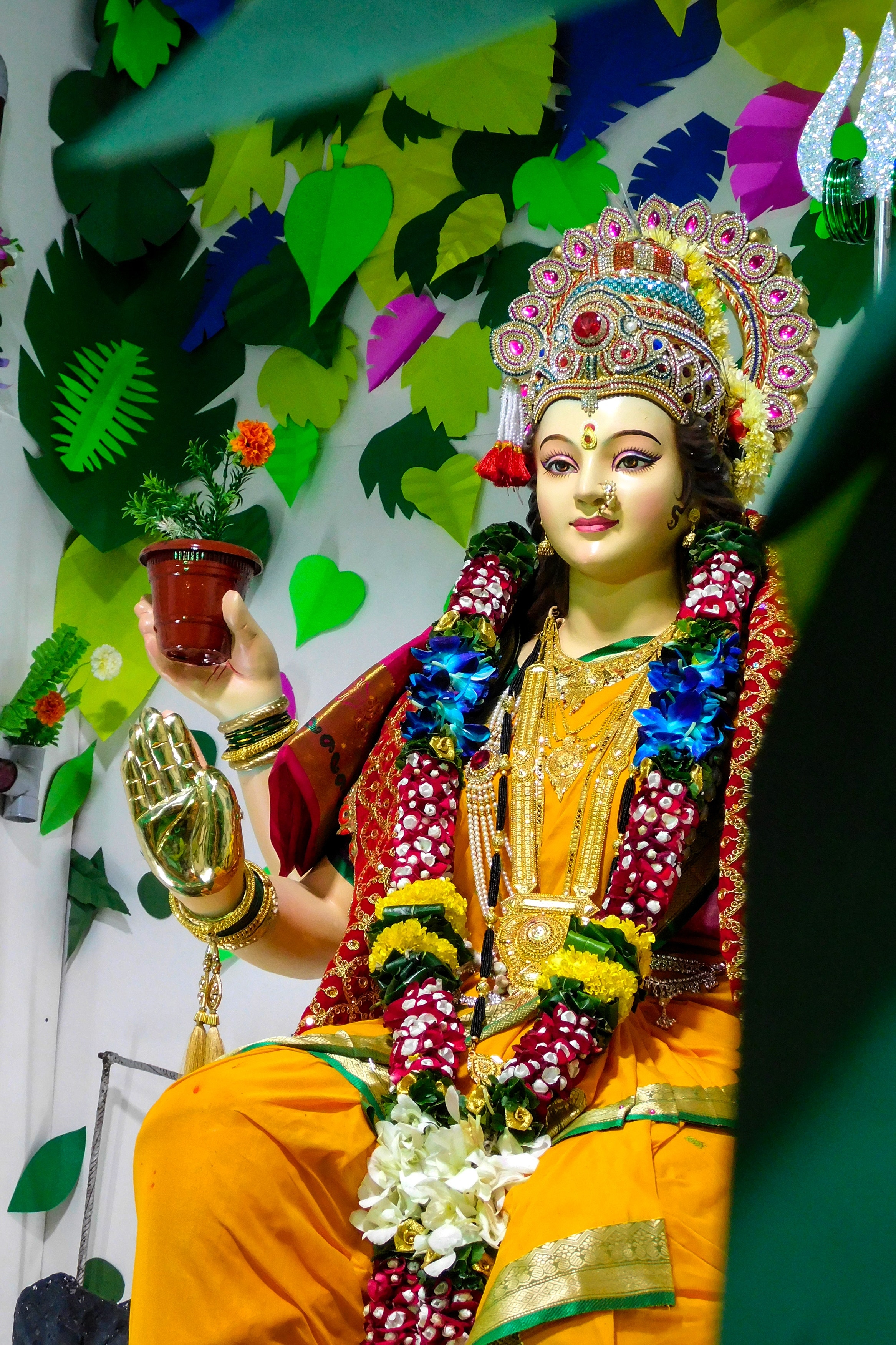 Durga Maa Ka - Yellow Saree