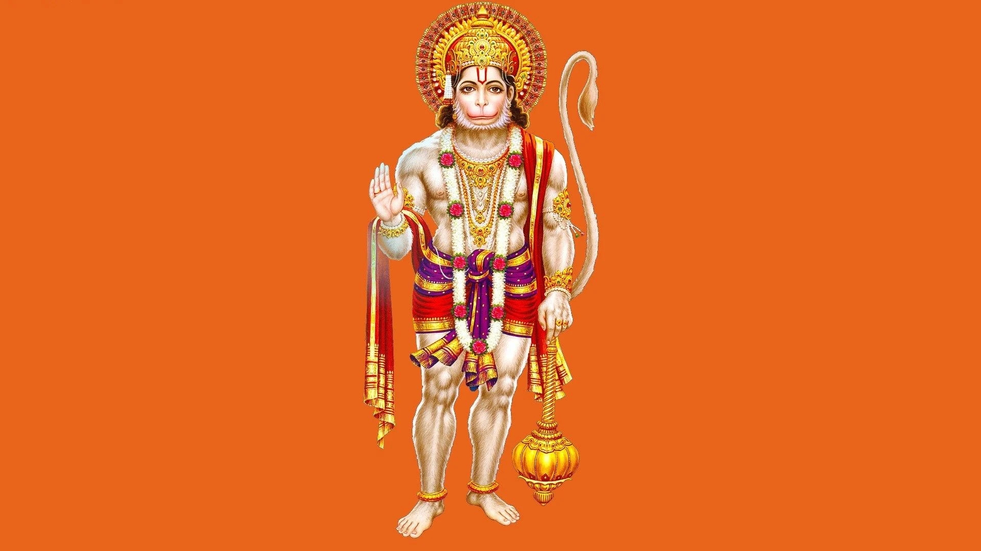 Hanuman - Orange Background