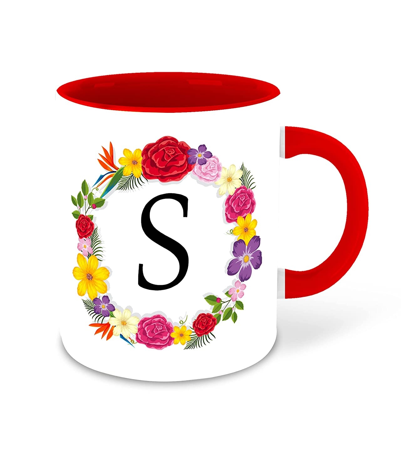 S Name Ka - Floral Design - Mug