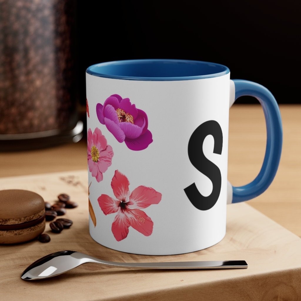 S Name Ka - Floral Print - Mug