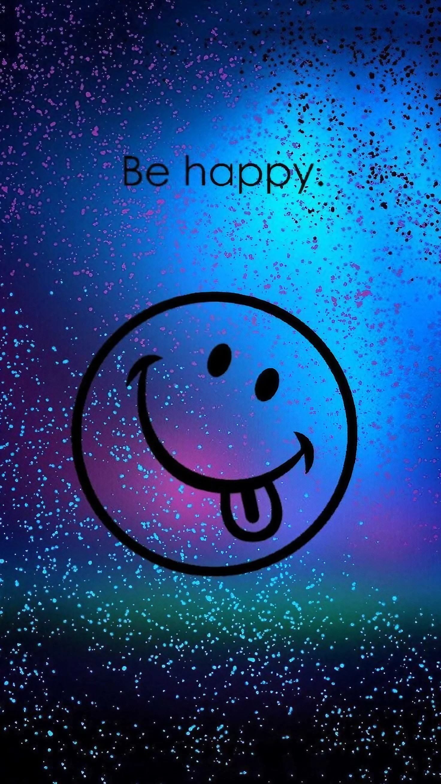 Always Be Happy - Blue And Purple Background