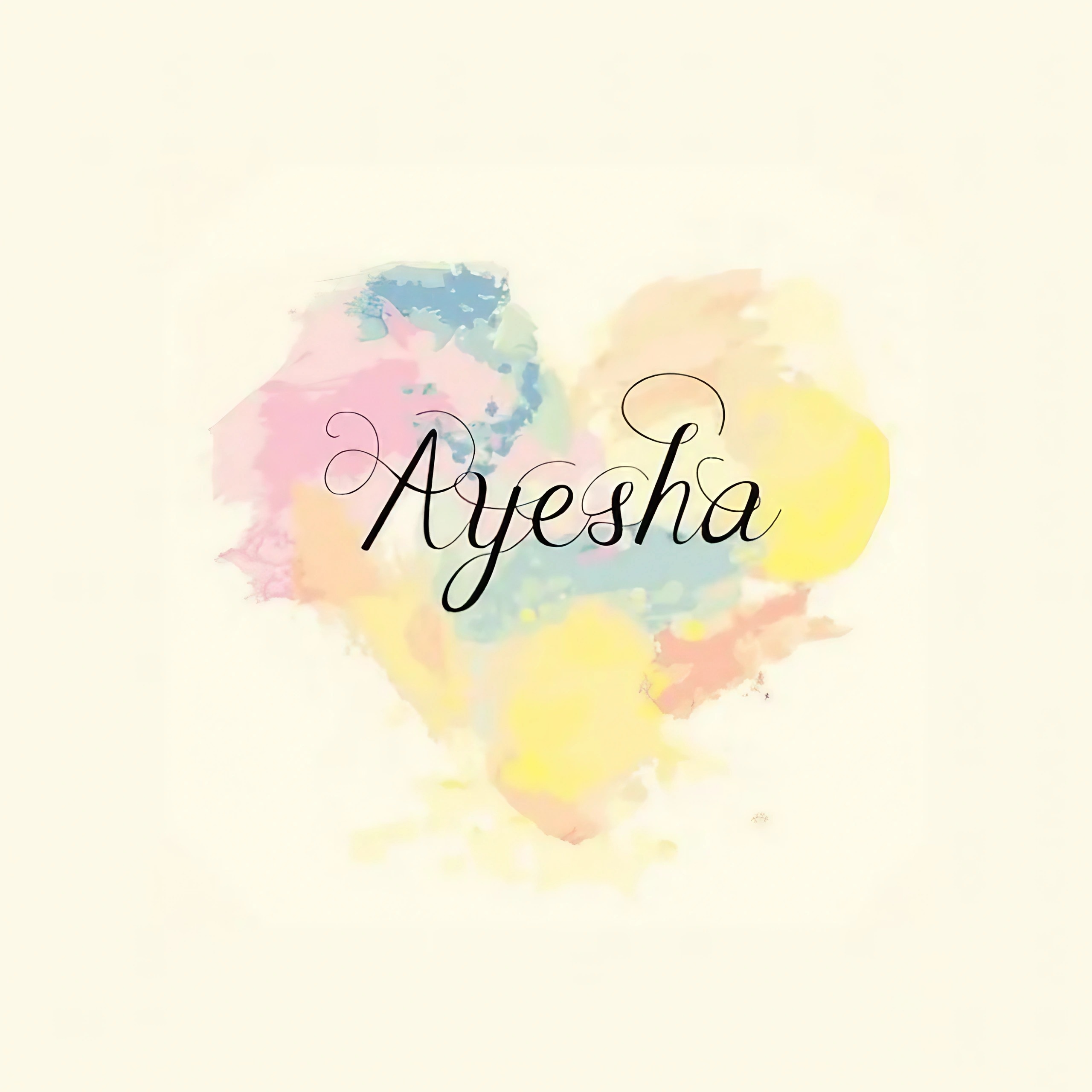 Ayesha Name - Painted Heart