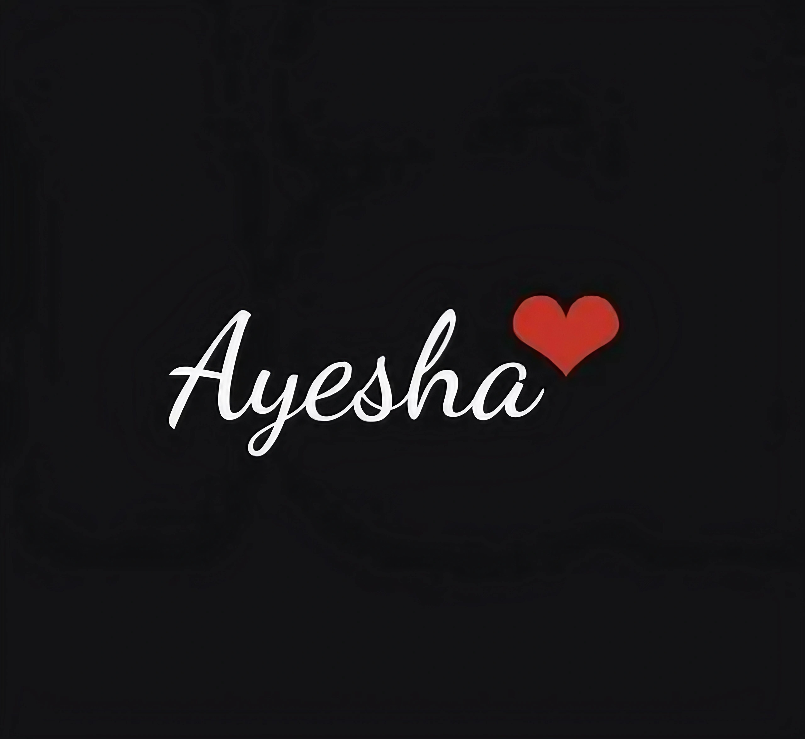 Ayesha Name - Black Background