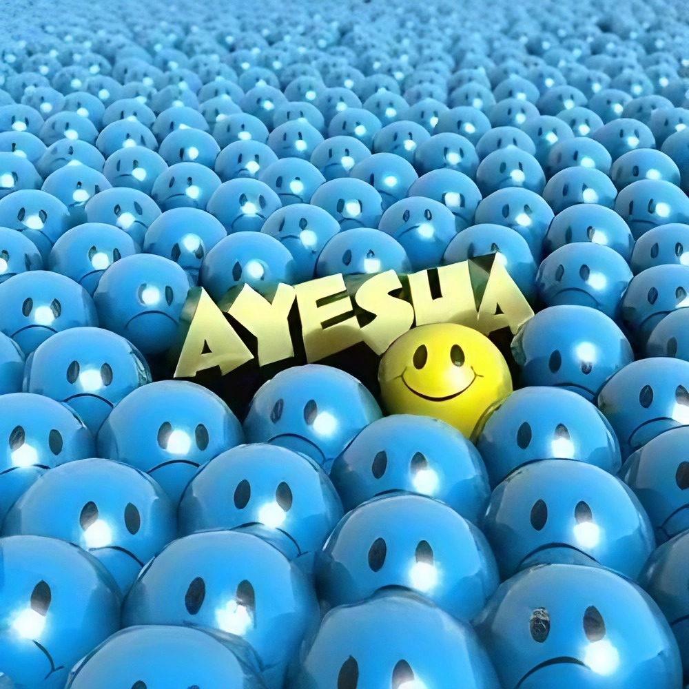 Ayesha Name - Blue Smiley Balls