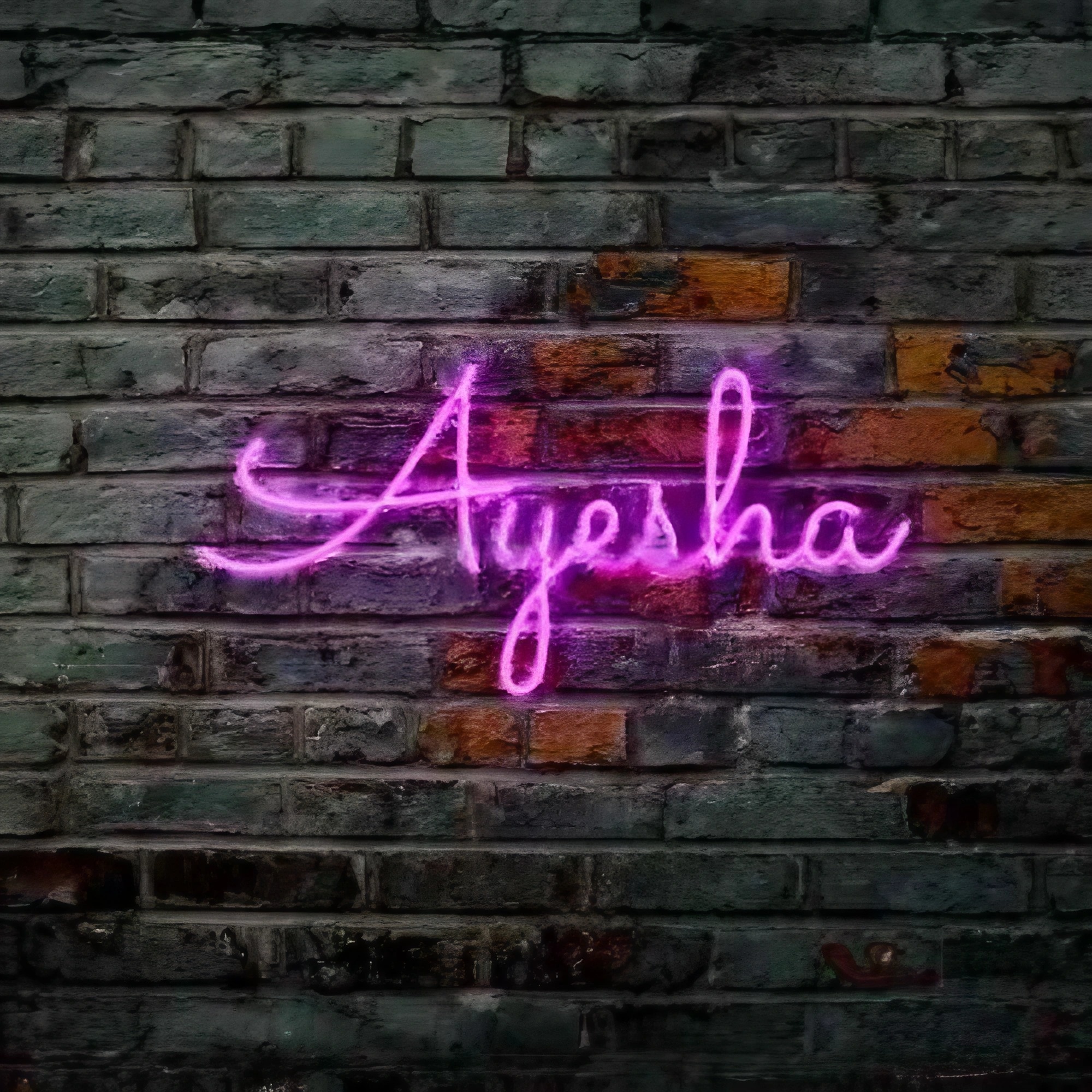 Ayesha Name - Purple Neon Light