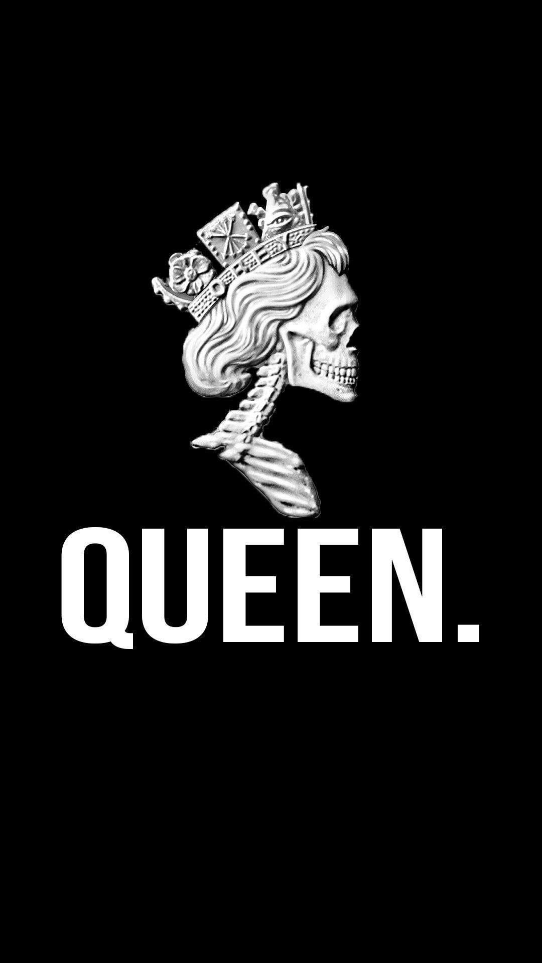 Black Queen - Lady Skull Wearing Crown
