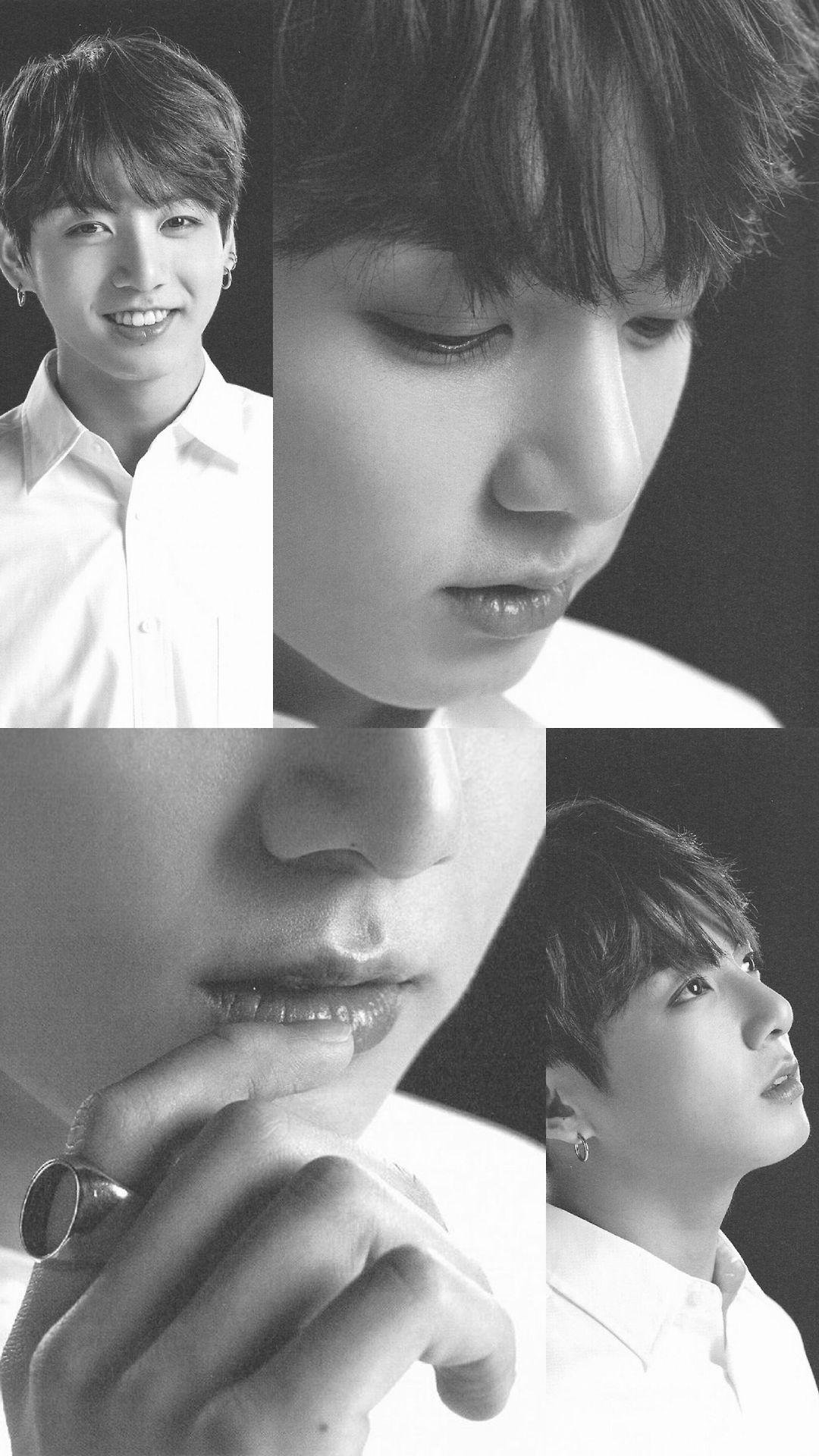 Jungkook aesthetic black and white