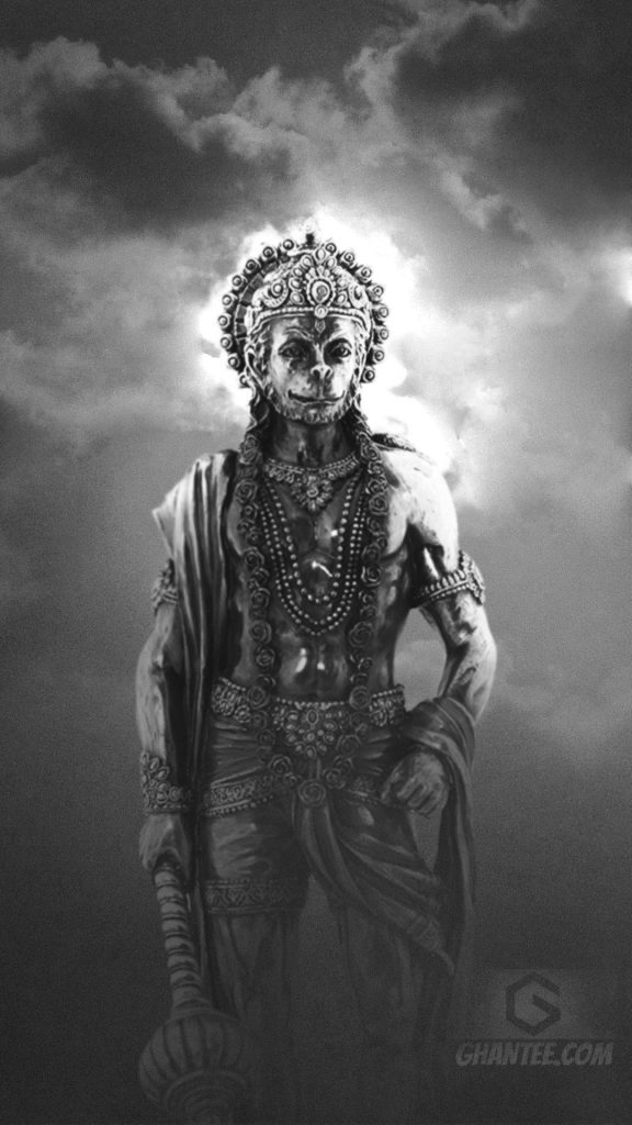 Hanuman Ji Black And White