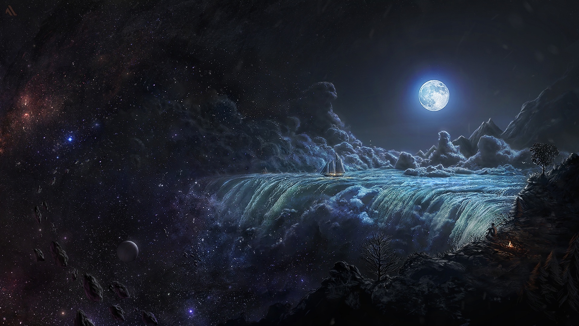 Moon Night Fantasy Night Sky