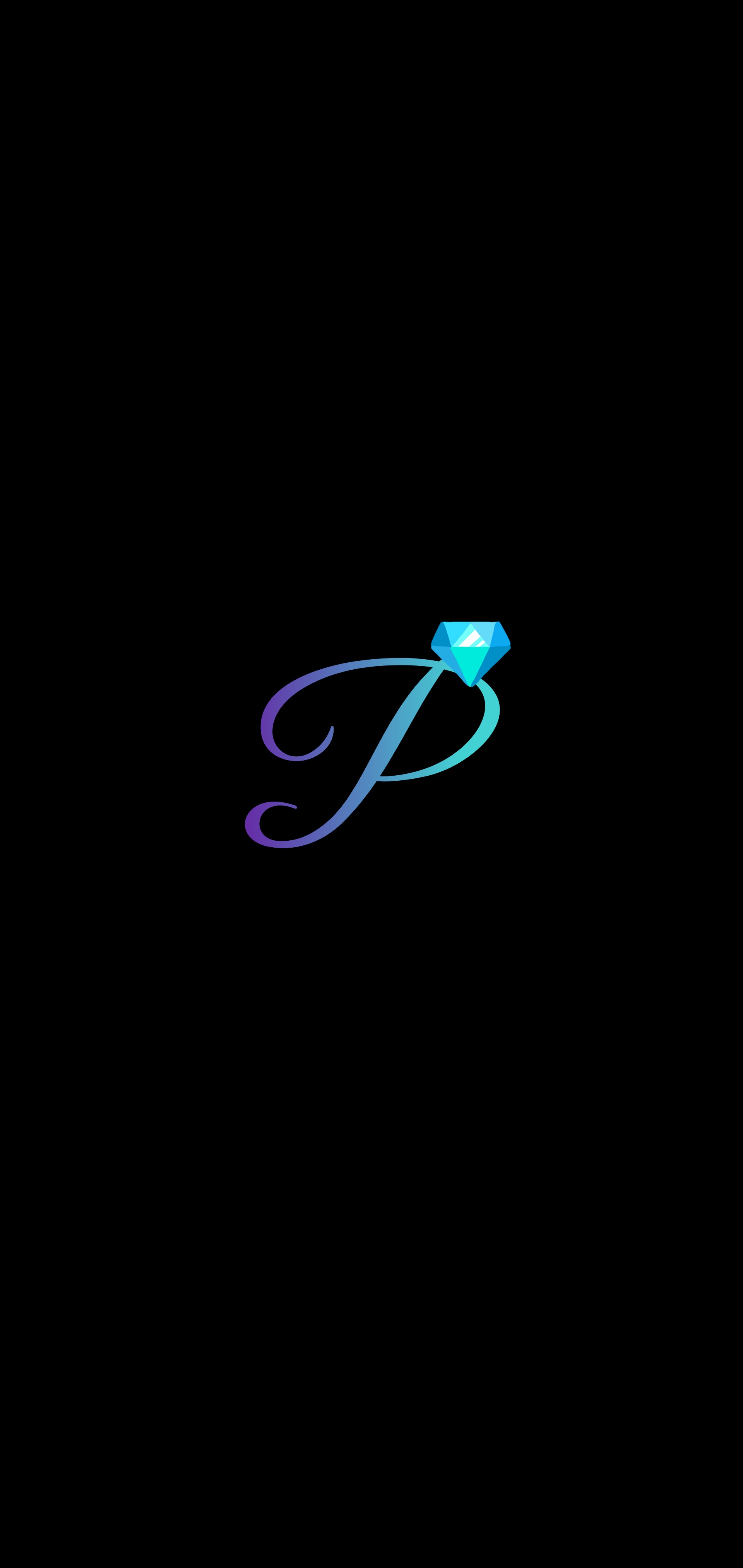 P Letter Design With Diamond