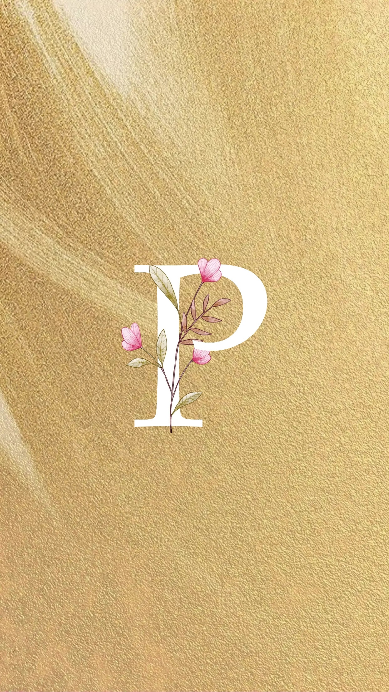 P Letter Design With PInk Flower