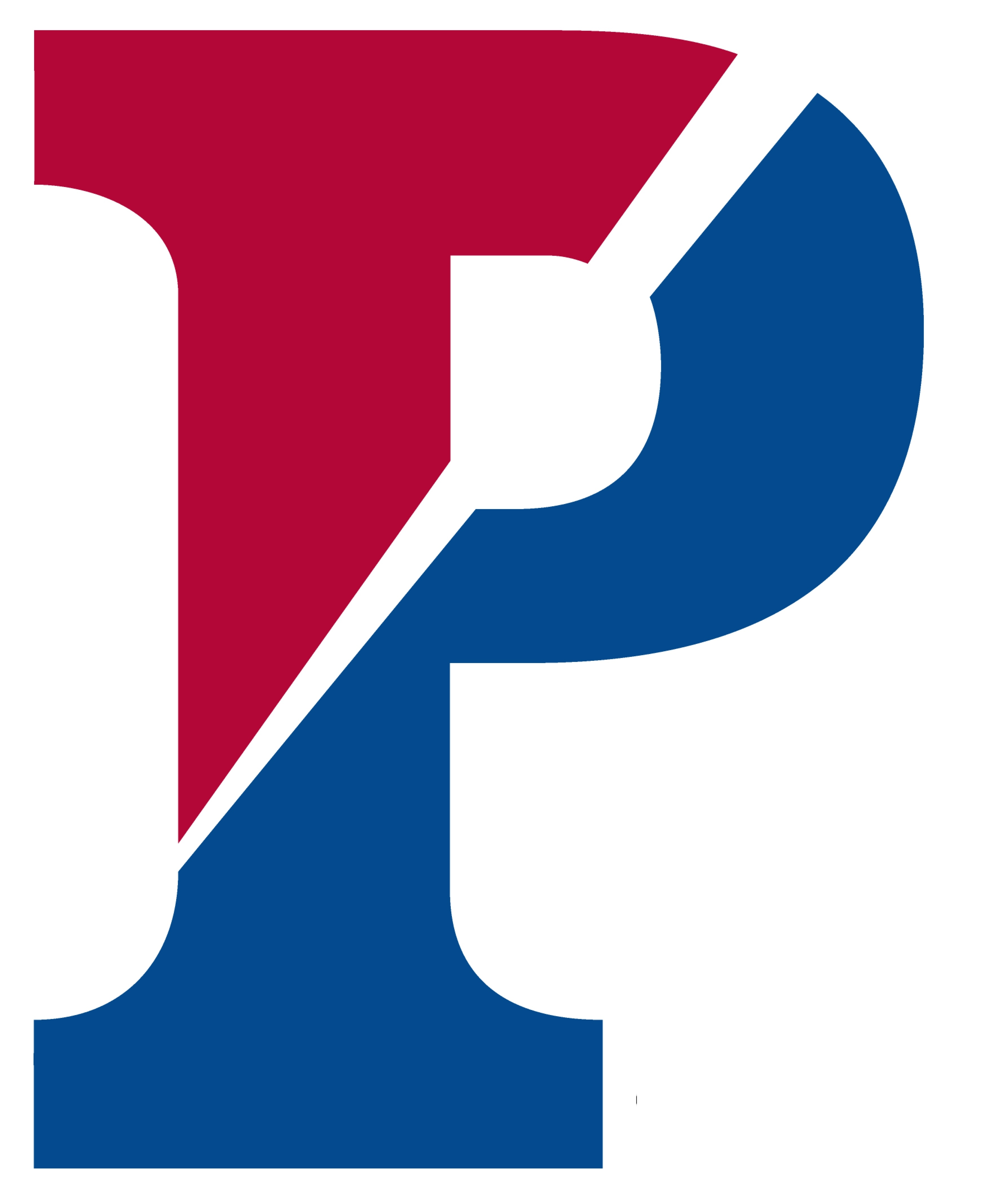 P Letter Design In Red And Blue