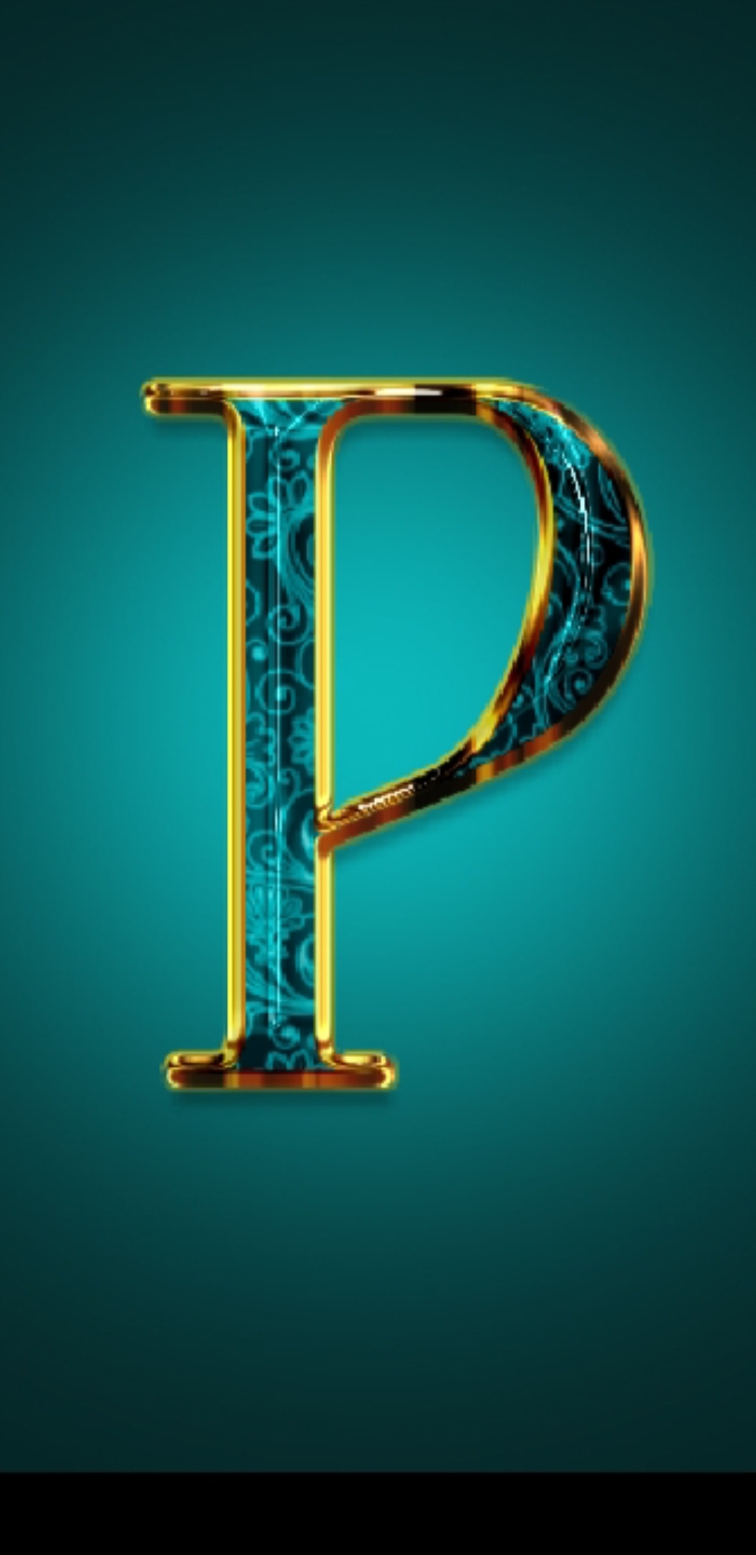 P Letter Design With Teal Background