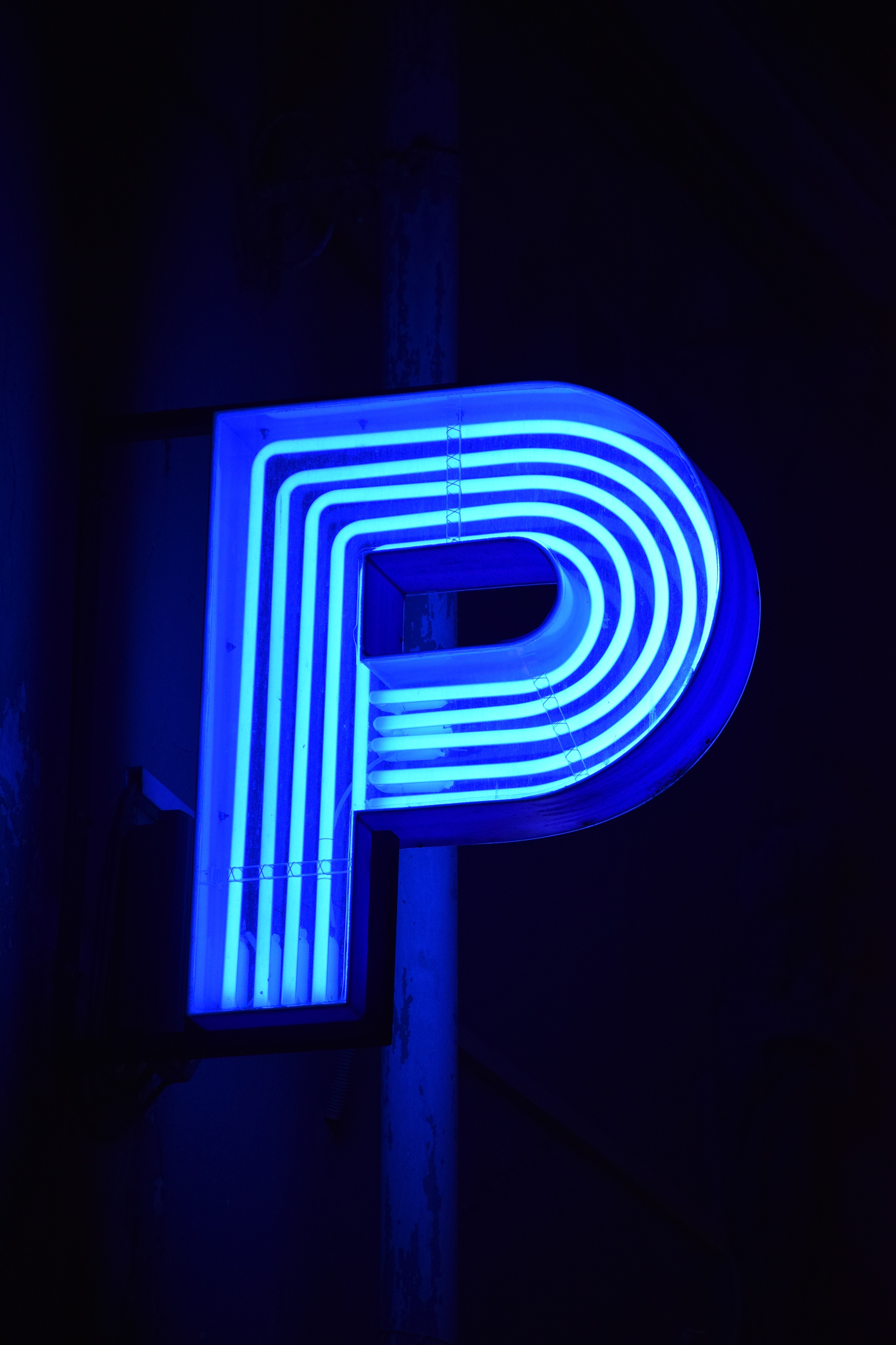P Letter Design In Neon