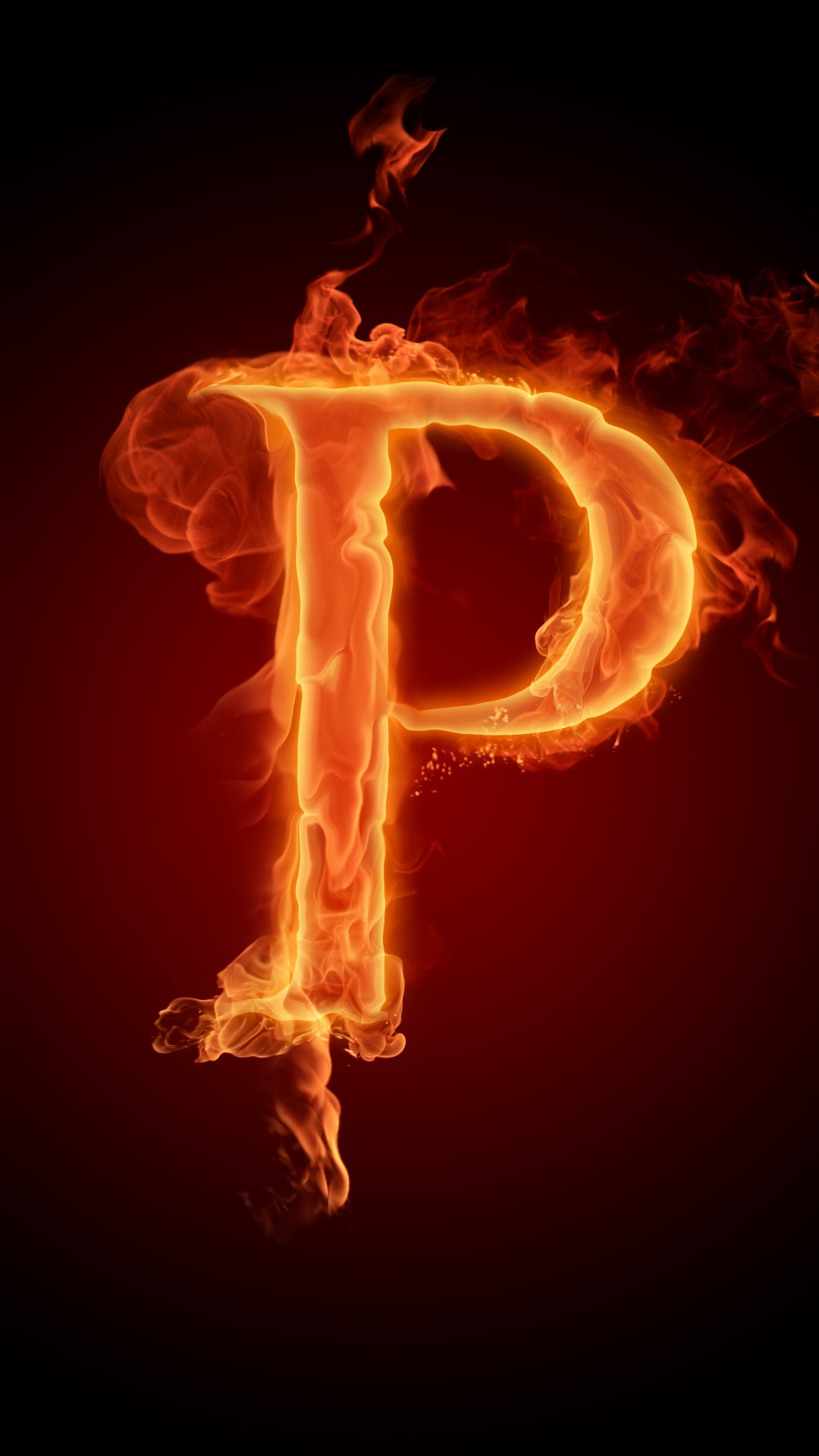P Letter Design In Fire
