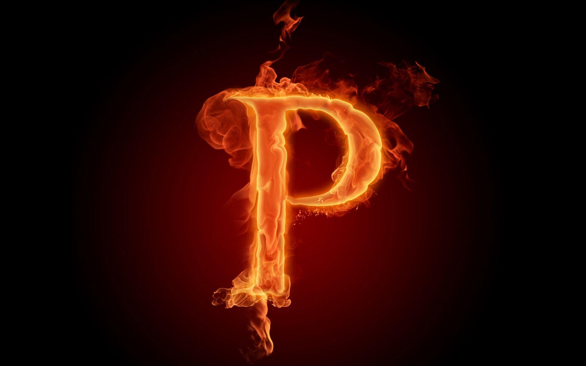 P Letter Design In Flame