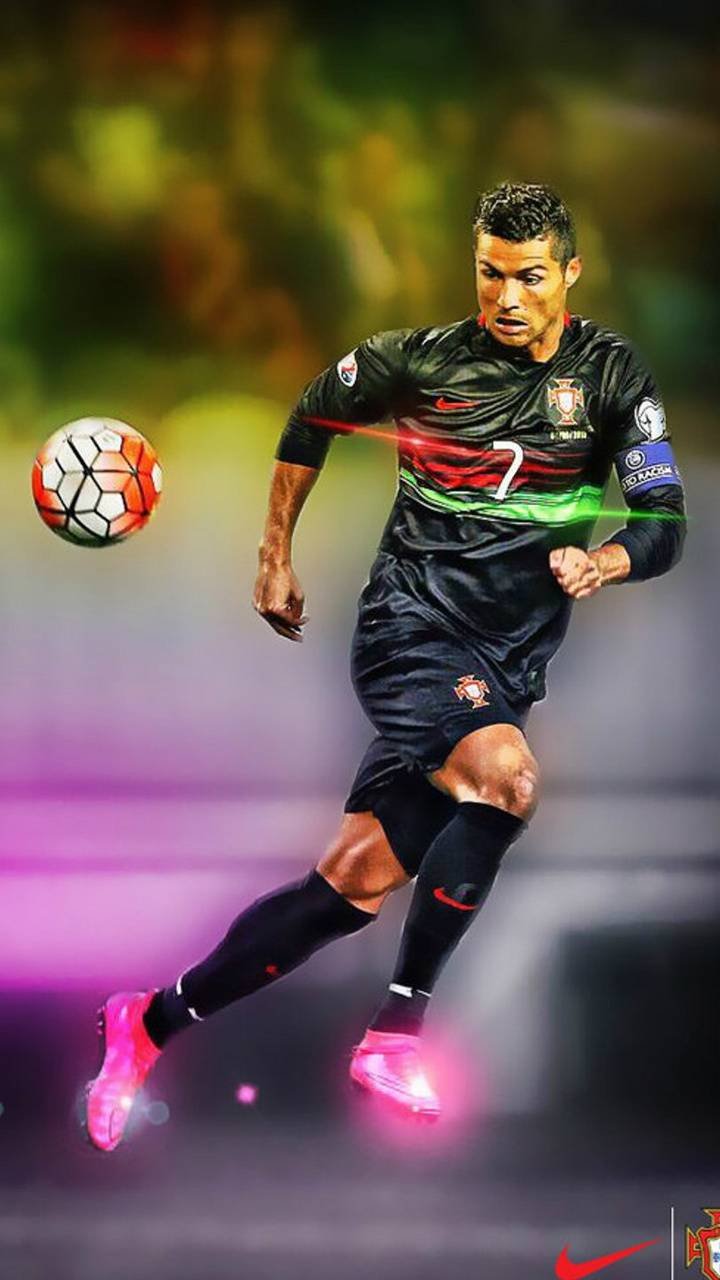 Cristiano Ronaldo In Black Portugal Jersey