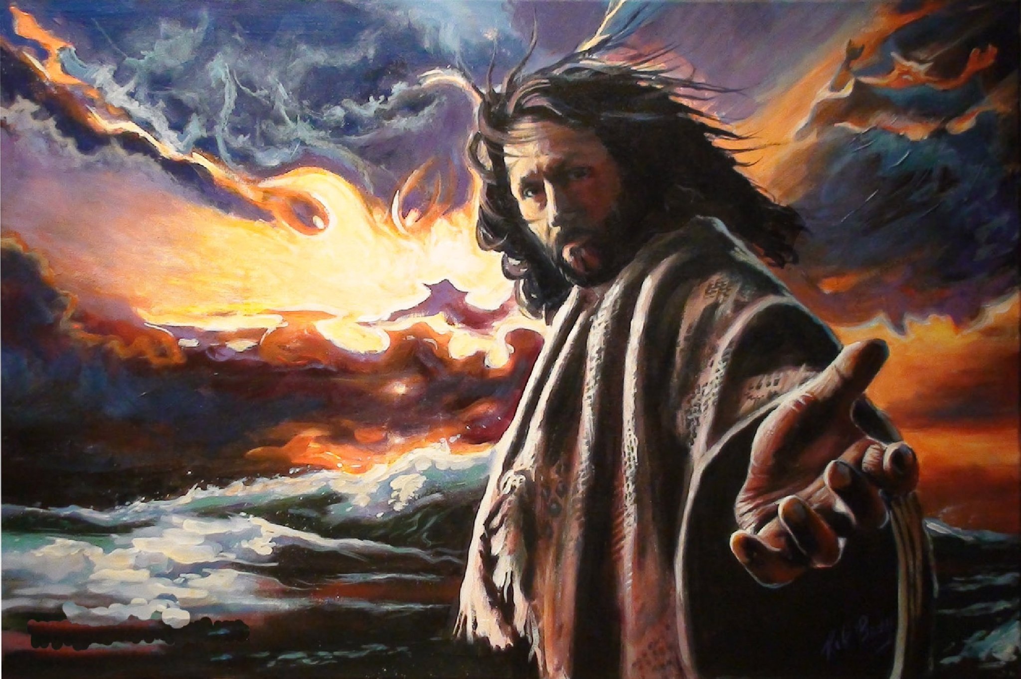 Papa Jesus - God Jesus - Painting