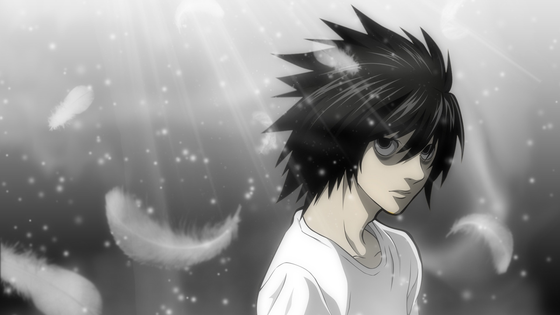 L Lawliet - Black And White - Background