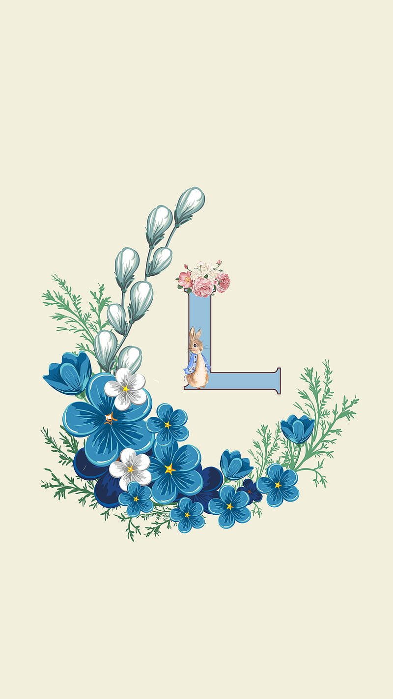 Alphabet L With Floral Design