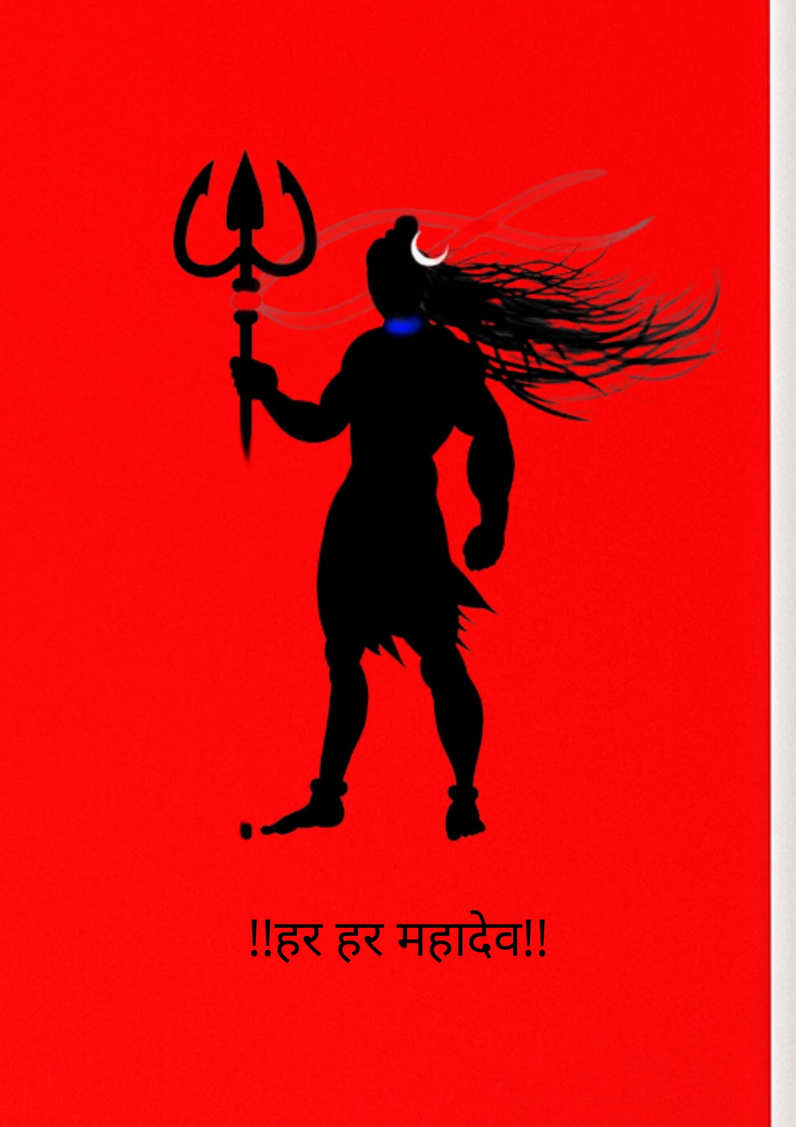 Mahadev Danger - Red Background