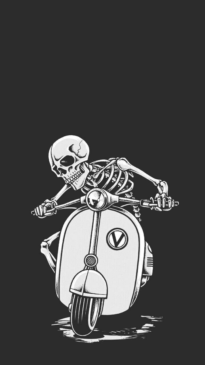 Vespa Scooter Skull