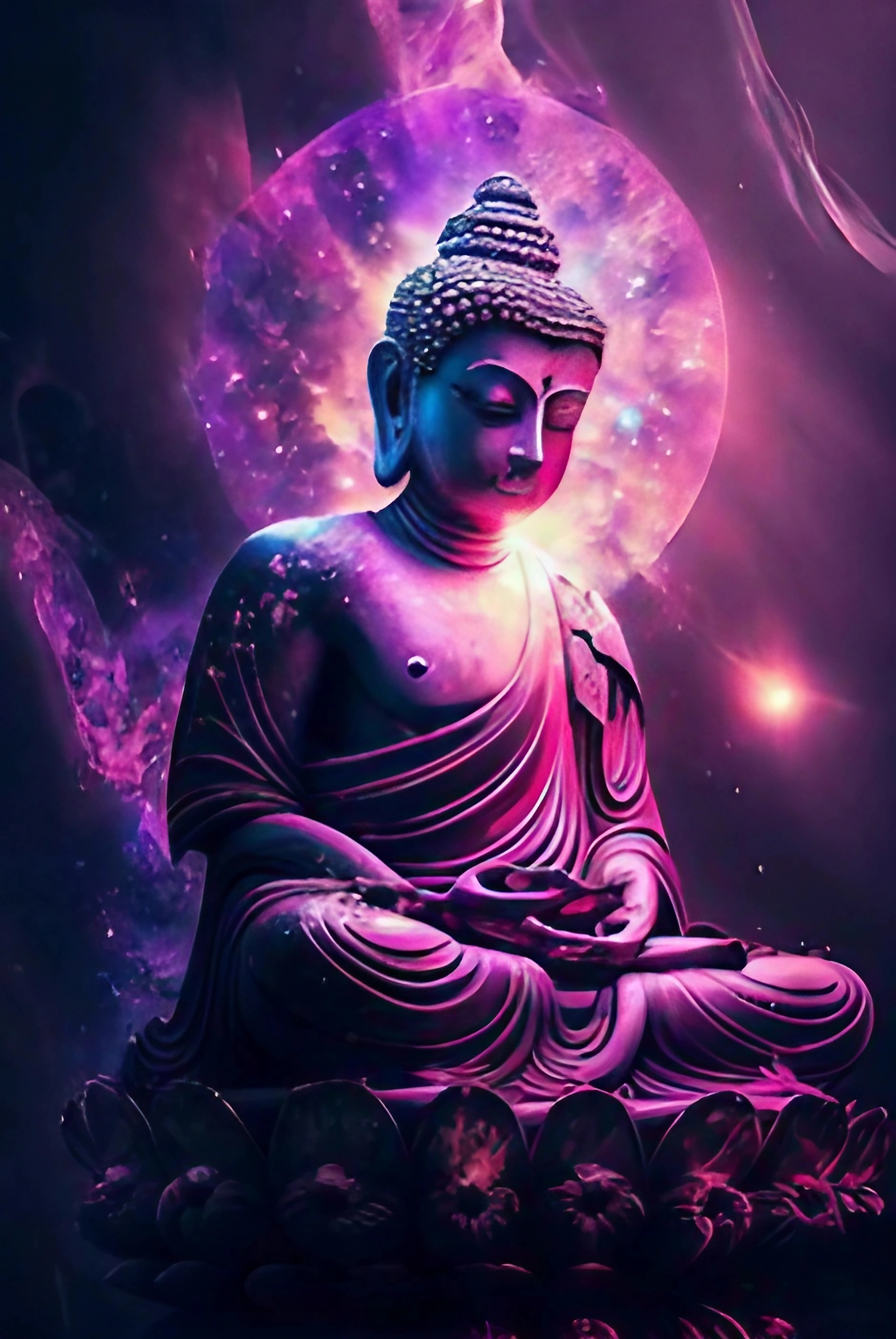 Mahatma Buddha - Purple Effect