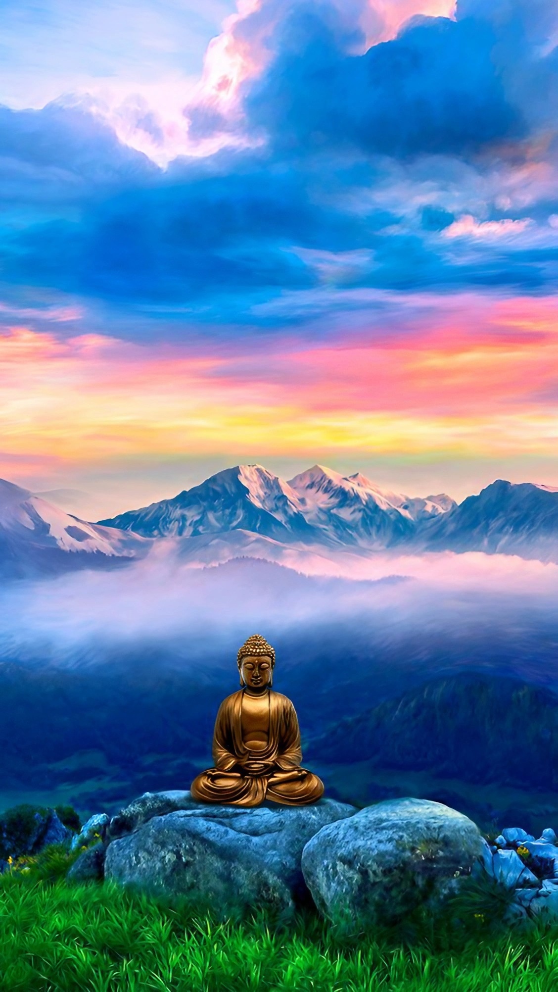 Mahatma Buddha - Mountains Background