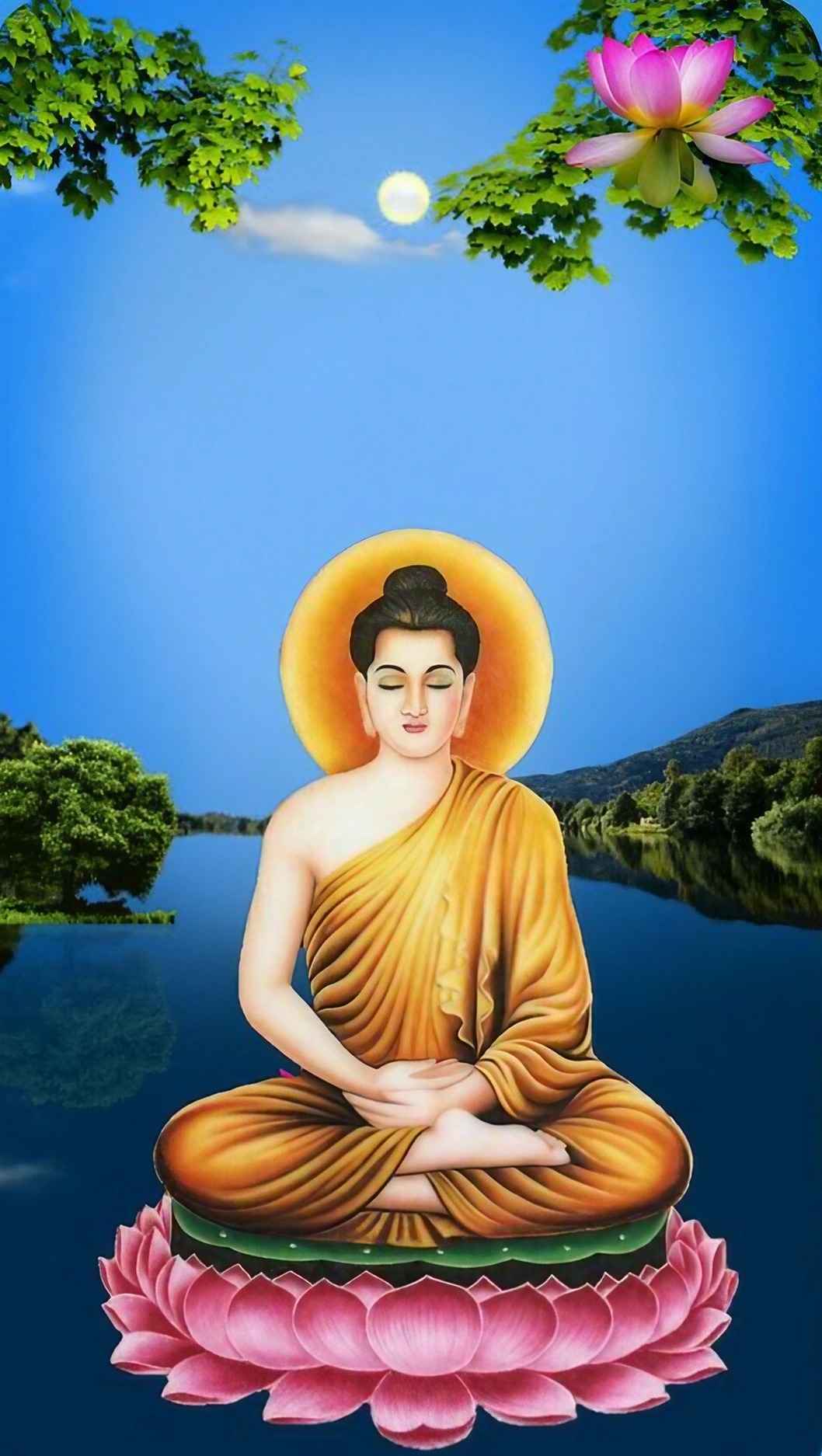 Mahatma Buddha - Blue Sky Background
