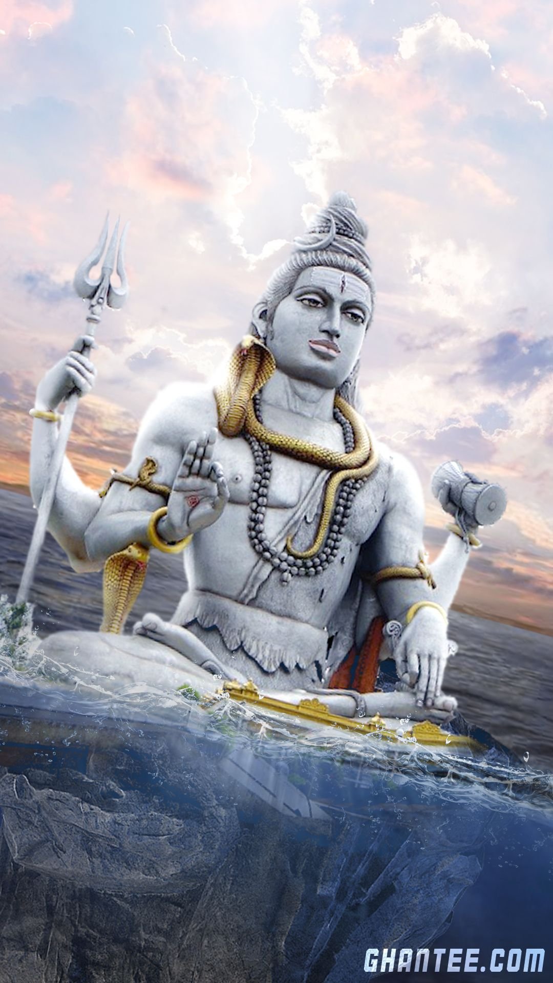Lord Shiva Statue In Water