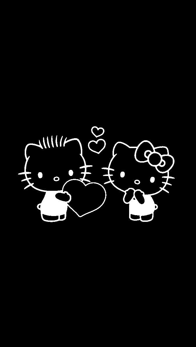 Hello Kitty - Black Background