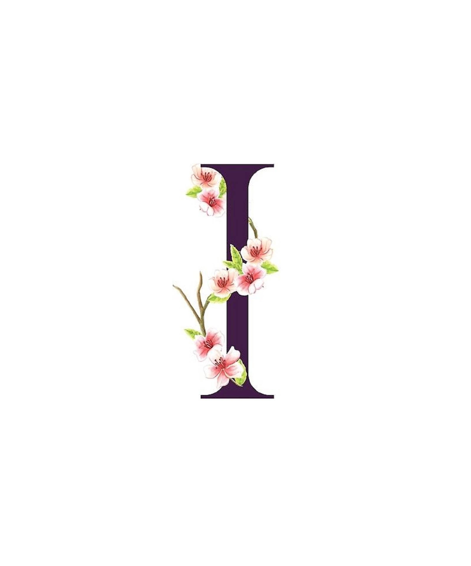 I letter - Floral Purple Letter