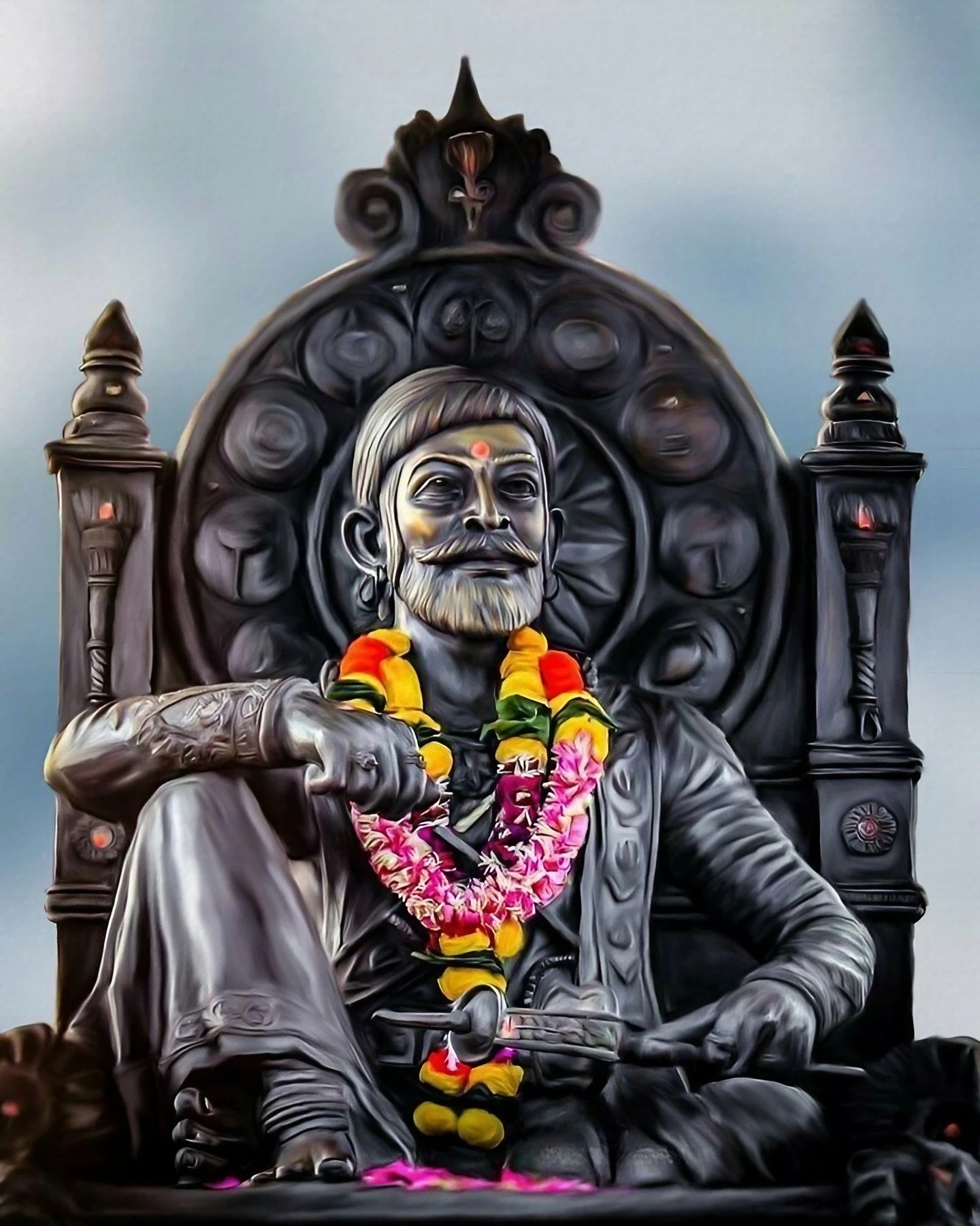 Chhatrapati Shivaji Maharaj Ke - Black Statue