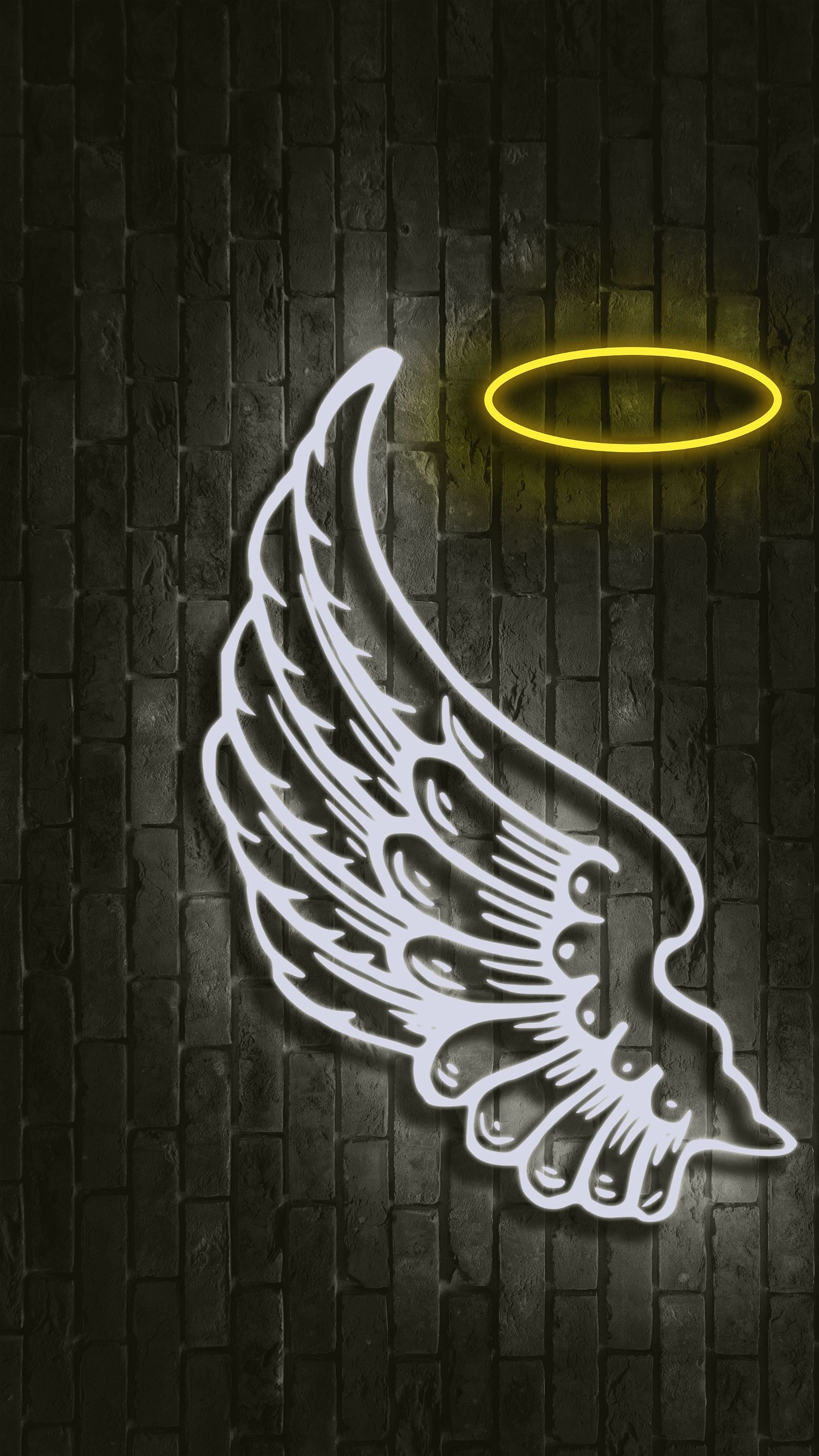 Neon angel wings