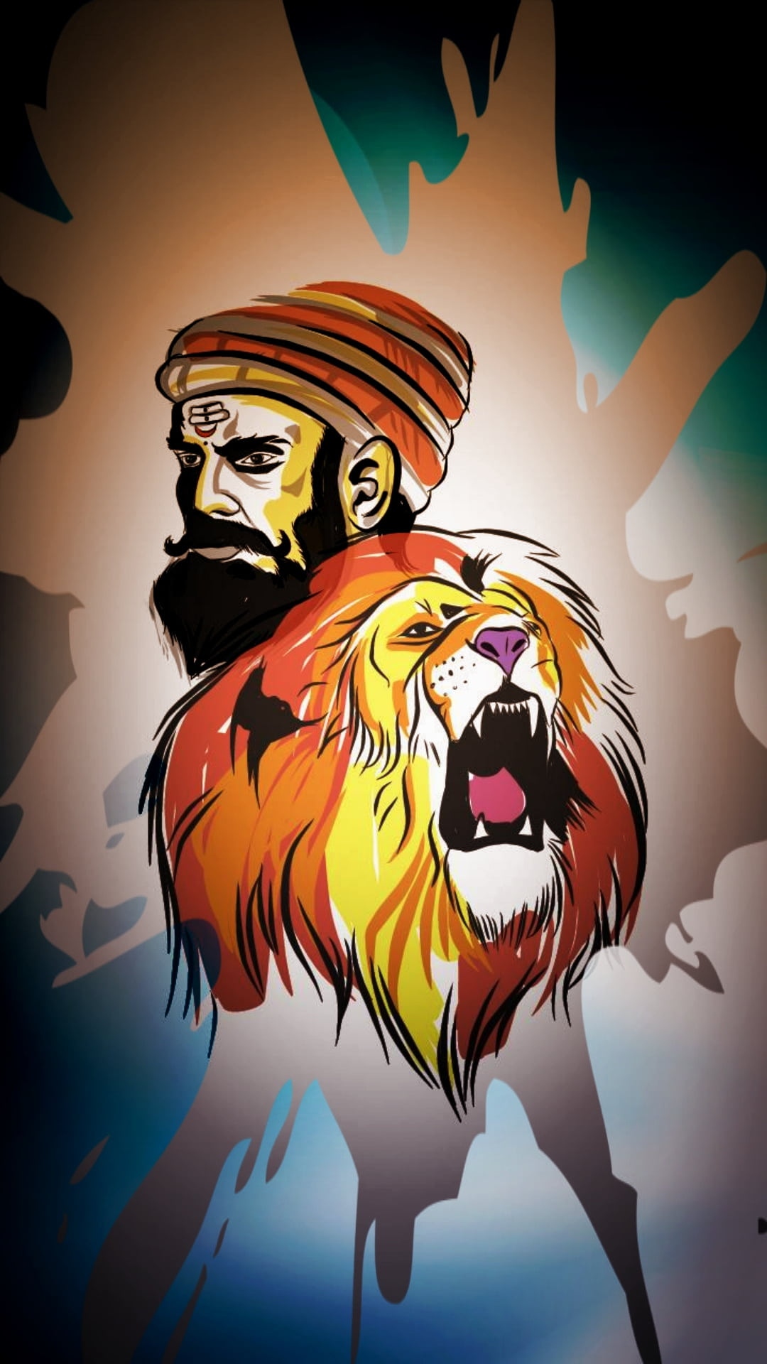 Shivaji Maharaj Hd Art With Lion