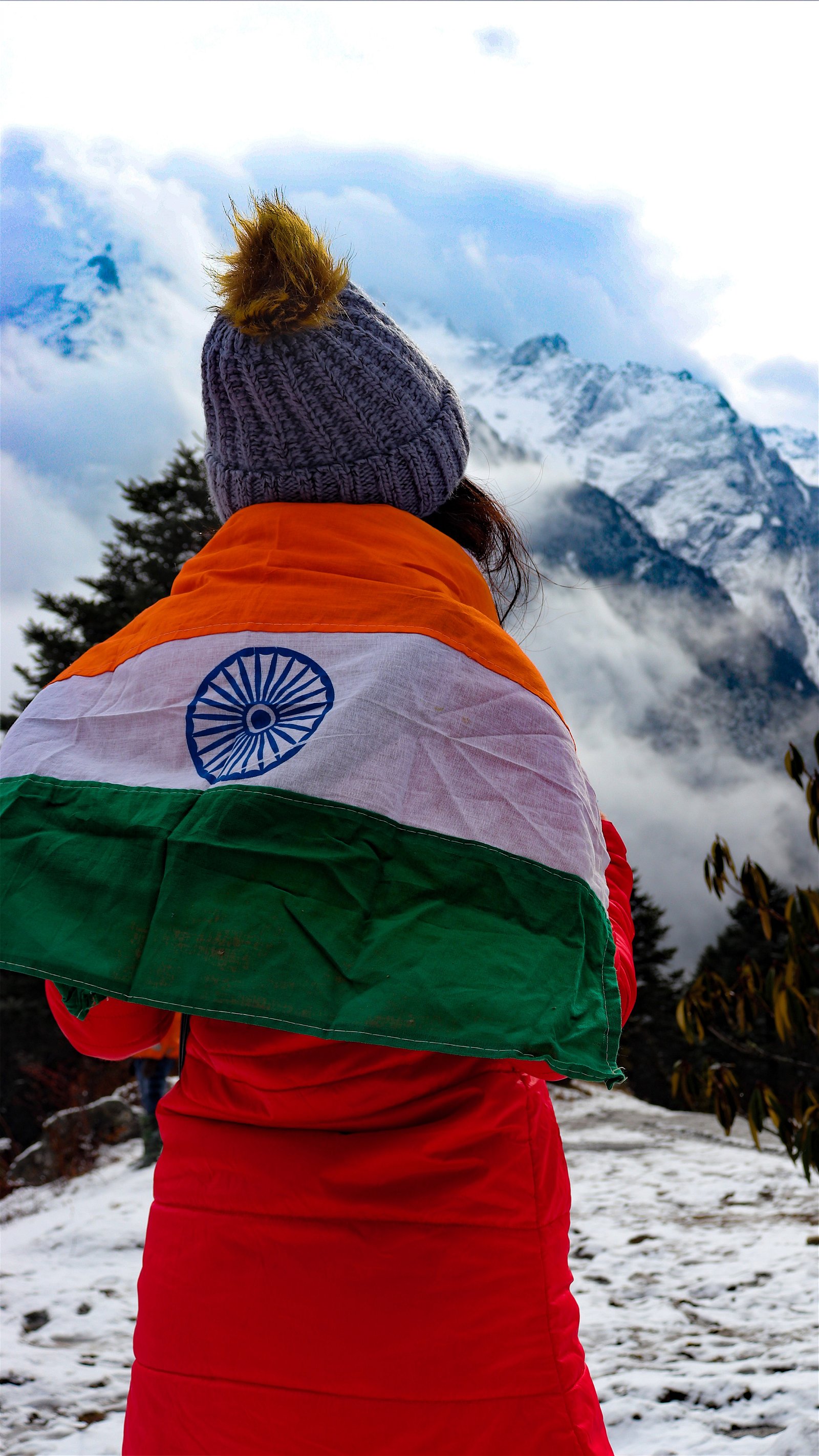 Girl with Indian Flag