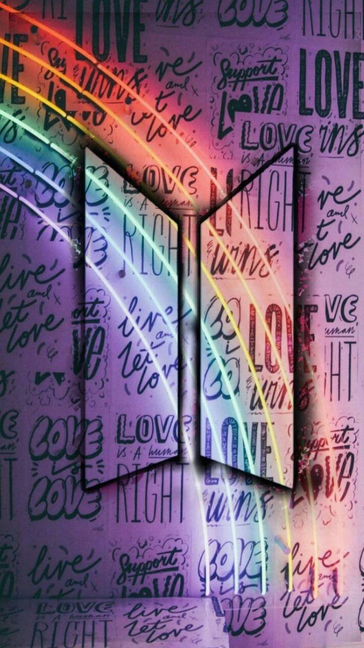 I Purple You BTS Neon Rainbow