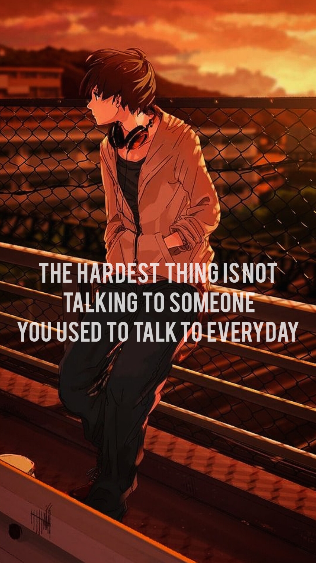 Broken quotes - Alone Anime boy