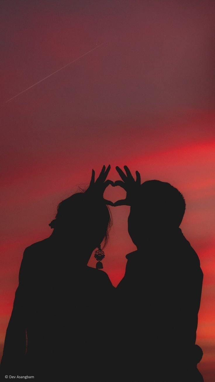 Couple Love Heart Sunset