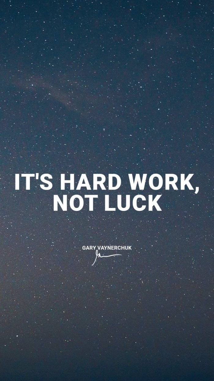 It's hard work not luck