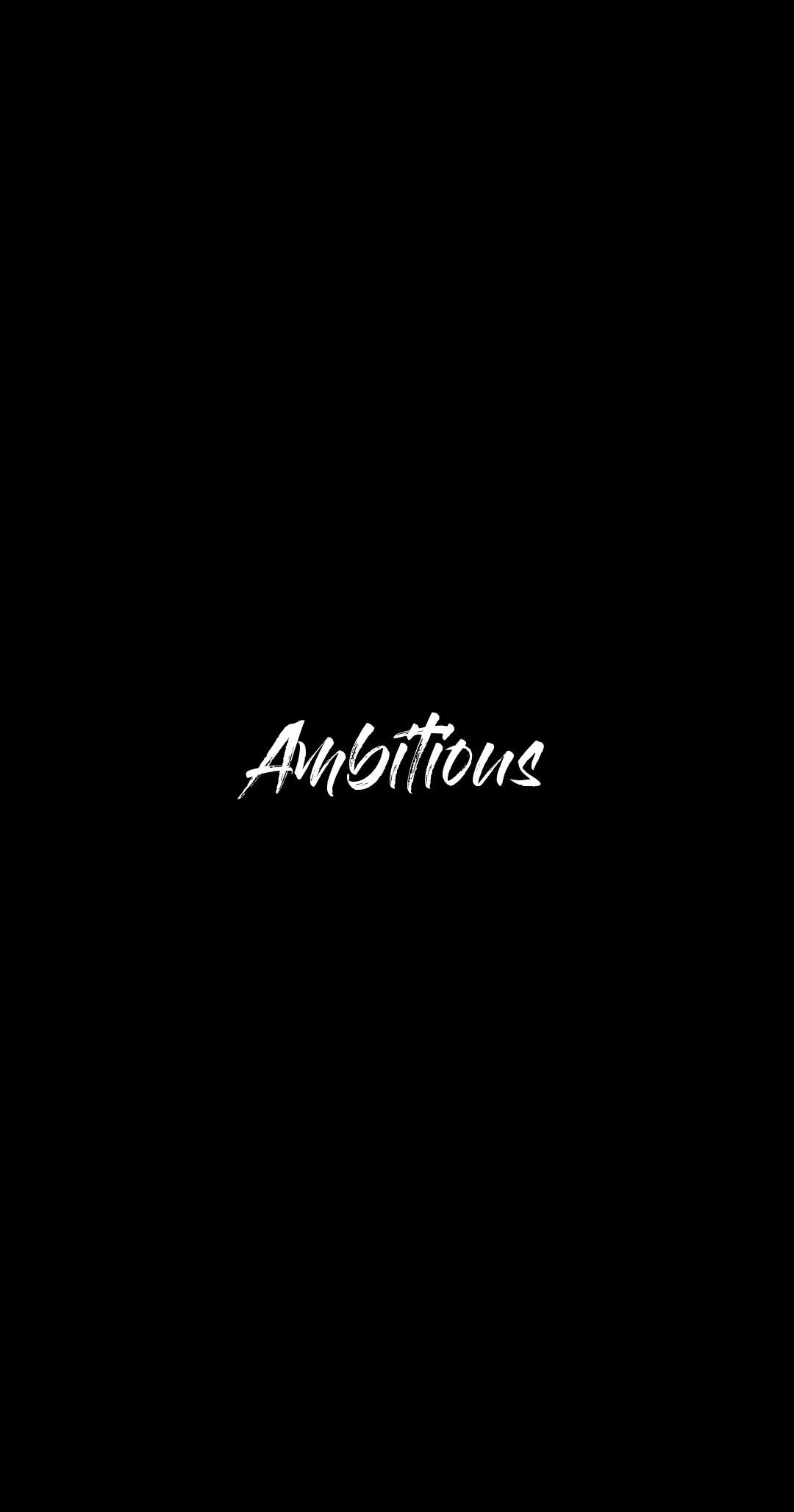Ambitions Word With Black Background