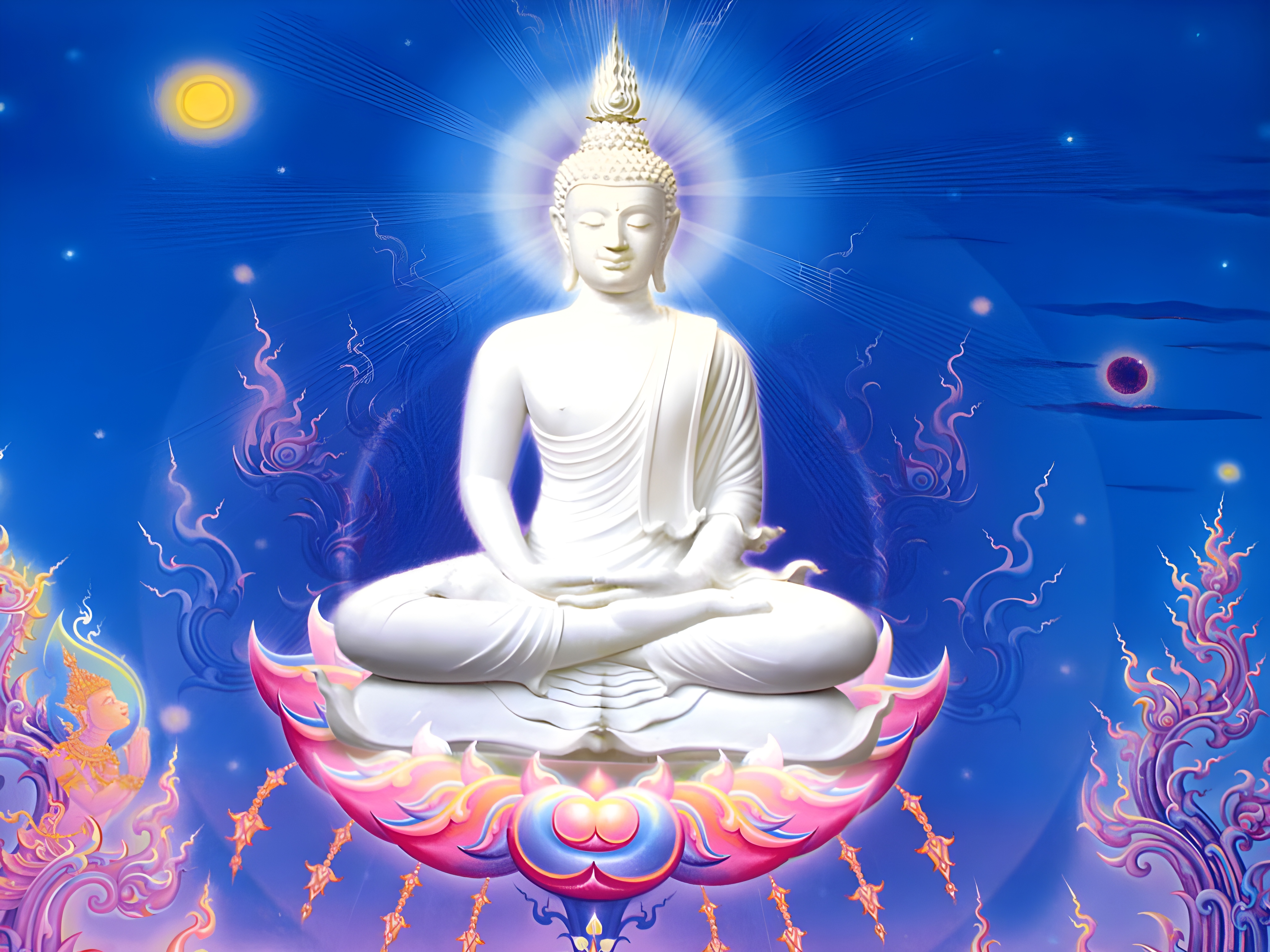 Buddha Photos Hd - Blue Background