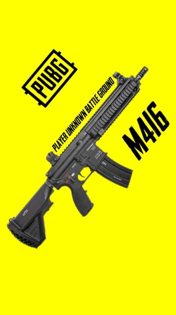 Yellow background pubg gun - M416