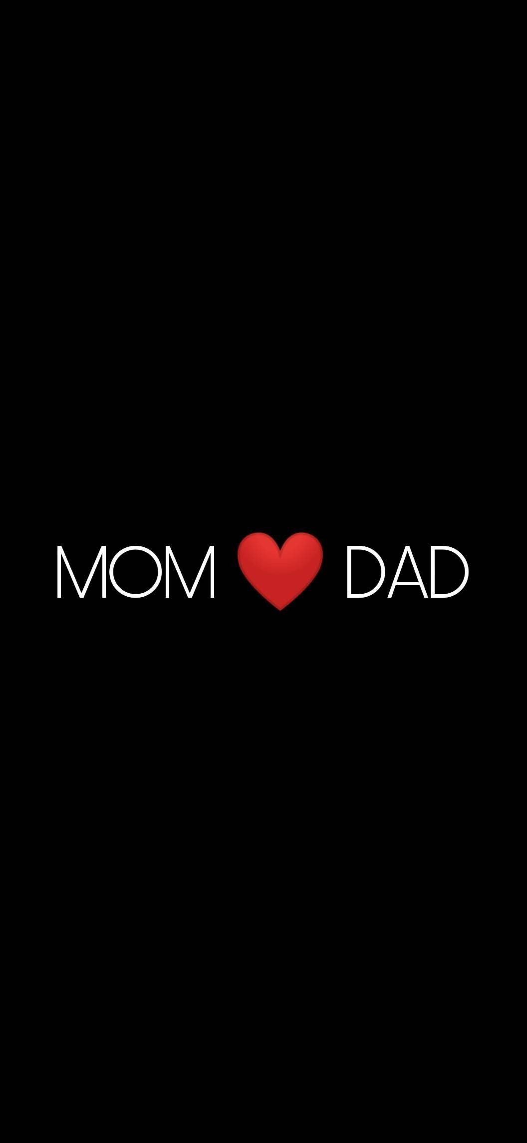 Mom Dad - Love | Black Background